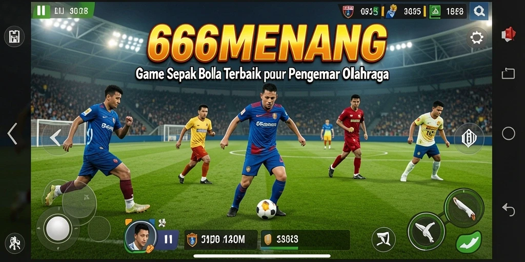 Tampak gameplay seru dari 666MENANG yang penuh aksi sepak bola.