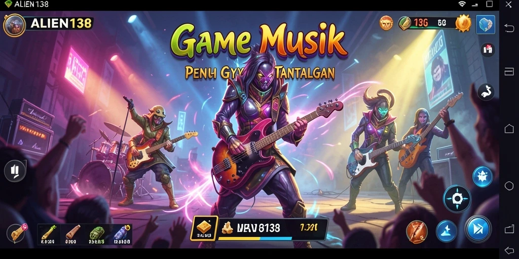 Tampilan gameplay menarik dari ALIEN138 dengan berbagai tantangan musik.
