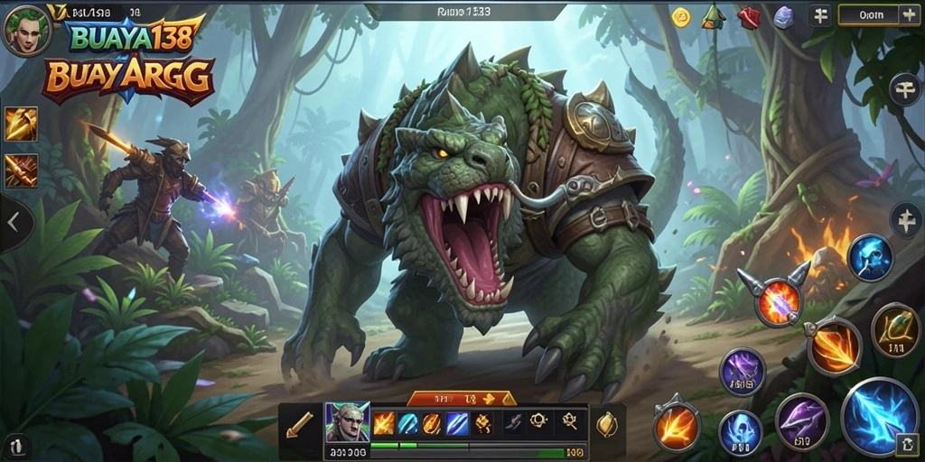 Screenshot gameplay BUAYA138 yang menampilkan aksi seru dalam pertarungan.
