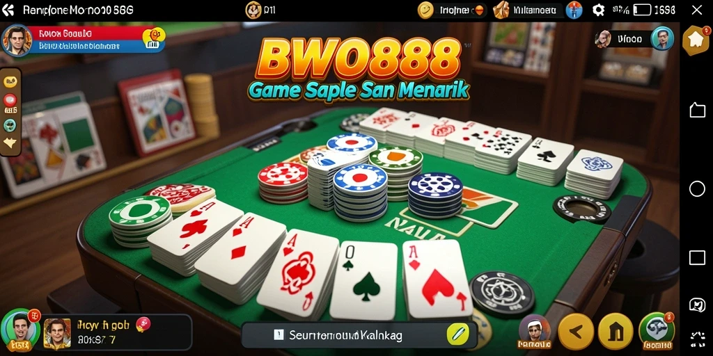 Tampilan antarmuka BWO888 dengan gameplay Gaple yang menarik.