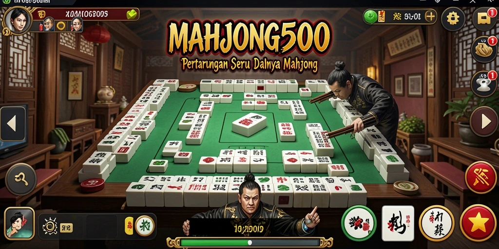 Tampilan seru dari pertarungan di MAHJONG500 yang menantang.