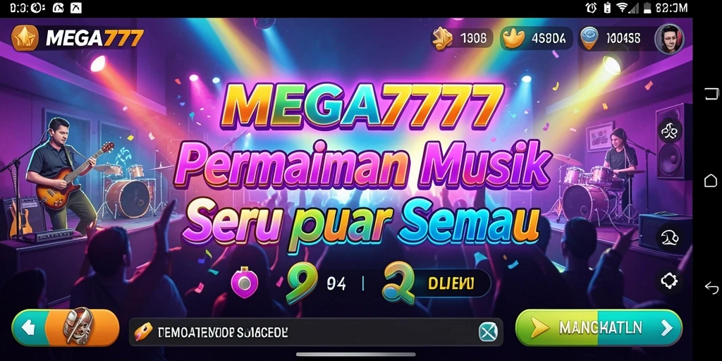 Tampilan gameplay <strong>MEGA777</strong> yang menarik dan interaktif saat bermain musik.