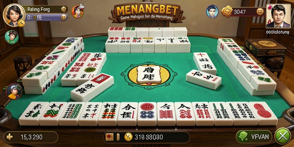Tampilan gameplay MENANGBET yang seru saat bermain Mahjong.