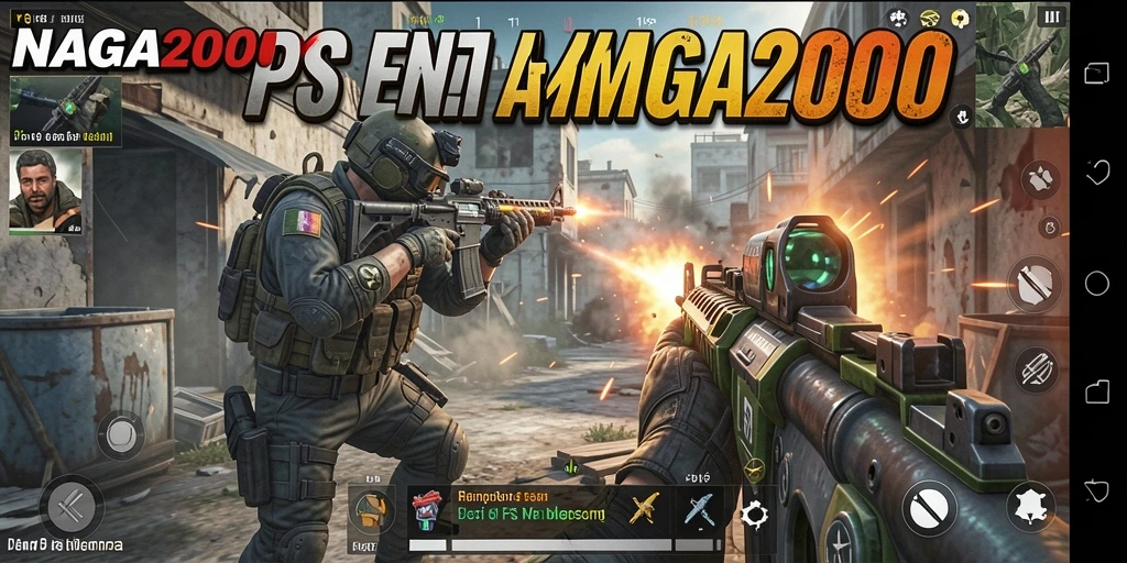 Tampilan gameplay NAGA2000 dengan aksi tembak-menembak yang seru.