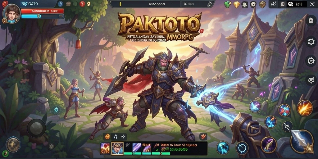 Screenshot utama PAKTOTO menampilkan gameplay MMORPG yang intens dan mendalam.