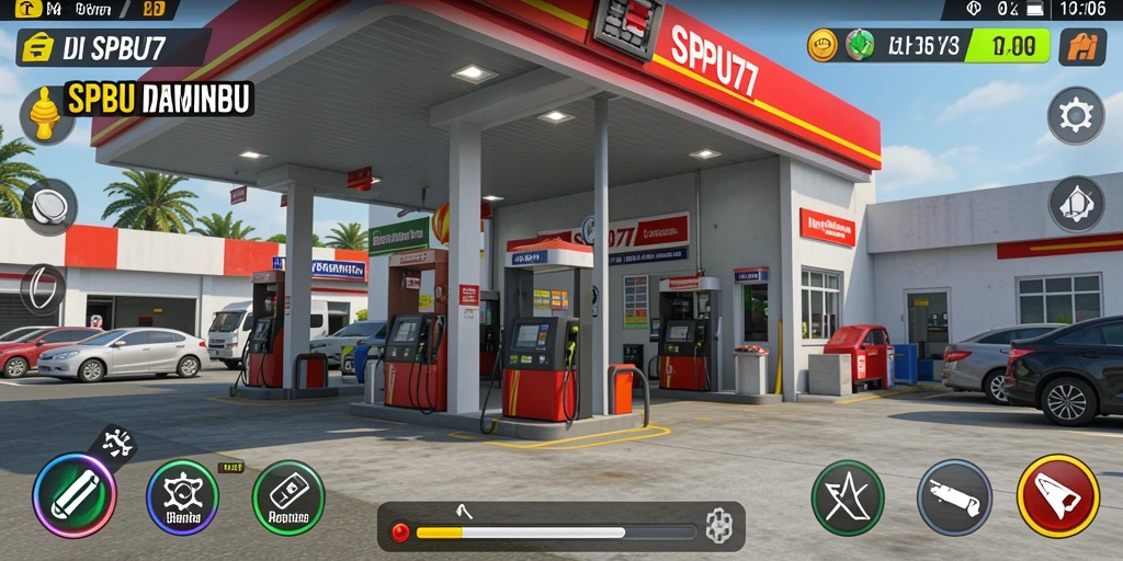 Tampilan screenshot gameplay SPBU77 yang menarik dan interaktif.
