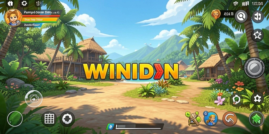 Tampilan gameplay menarik dari WINIDN yang penuh warna.