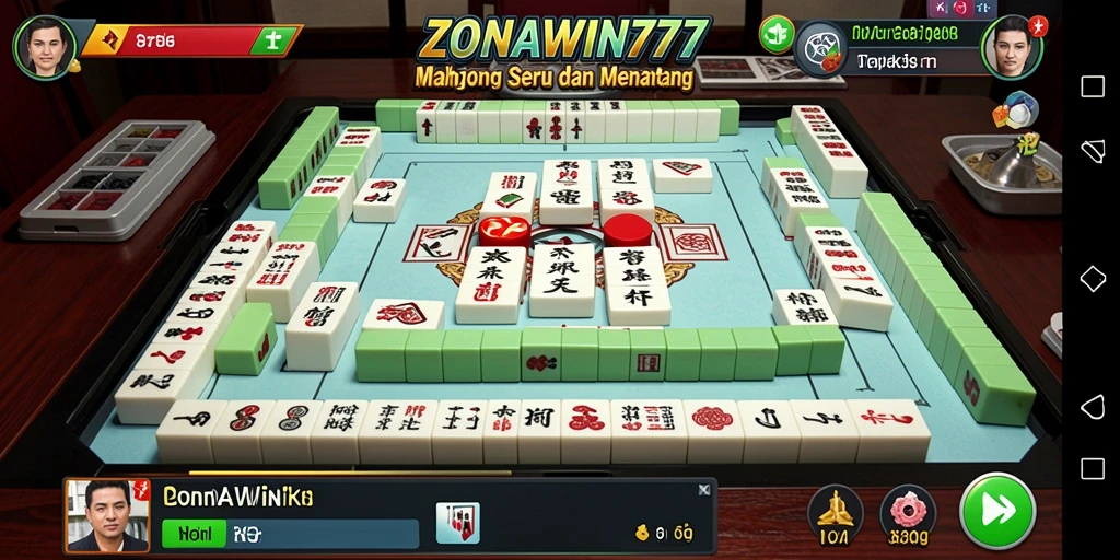 Tampilan gameplay ZONAWIN777 yang menampilkan keseruan bermain Mahjong.